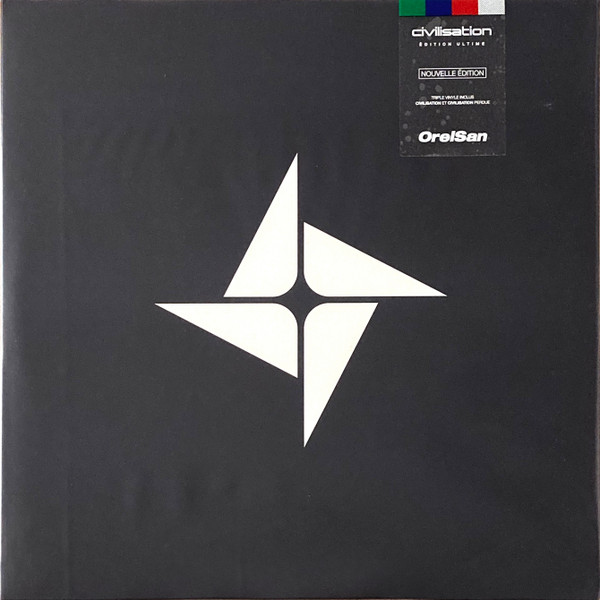 Zwarte albumhoes met een wit logo en tekst. De titel is Civilization.