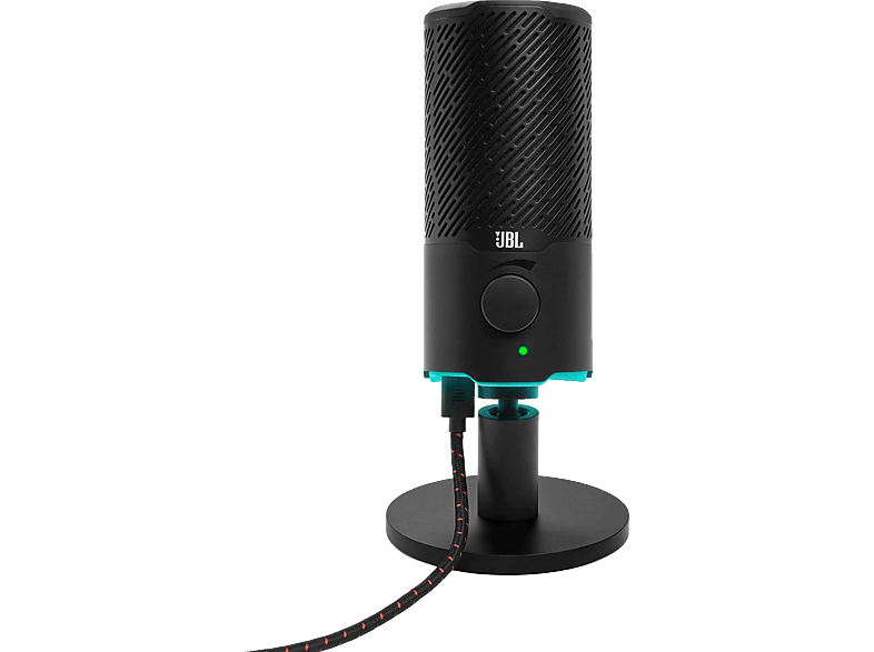 Micrófono - JBL Quantum Stream, USB, Gaming, Grabación, Soporte aluminio, Negro