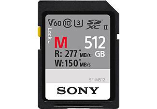 SONY SF-M512 - Carte mémoire SDXC  (512 GB, 277 MB/s, Noir)