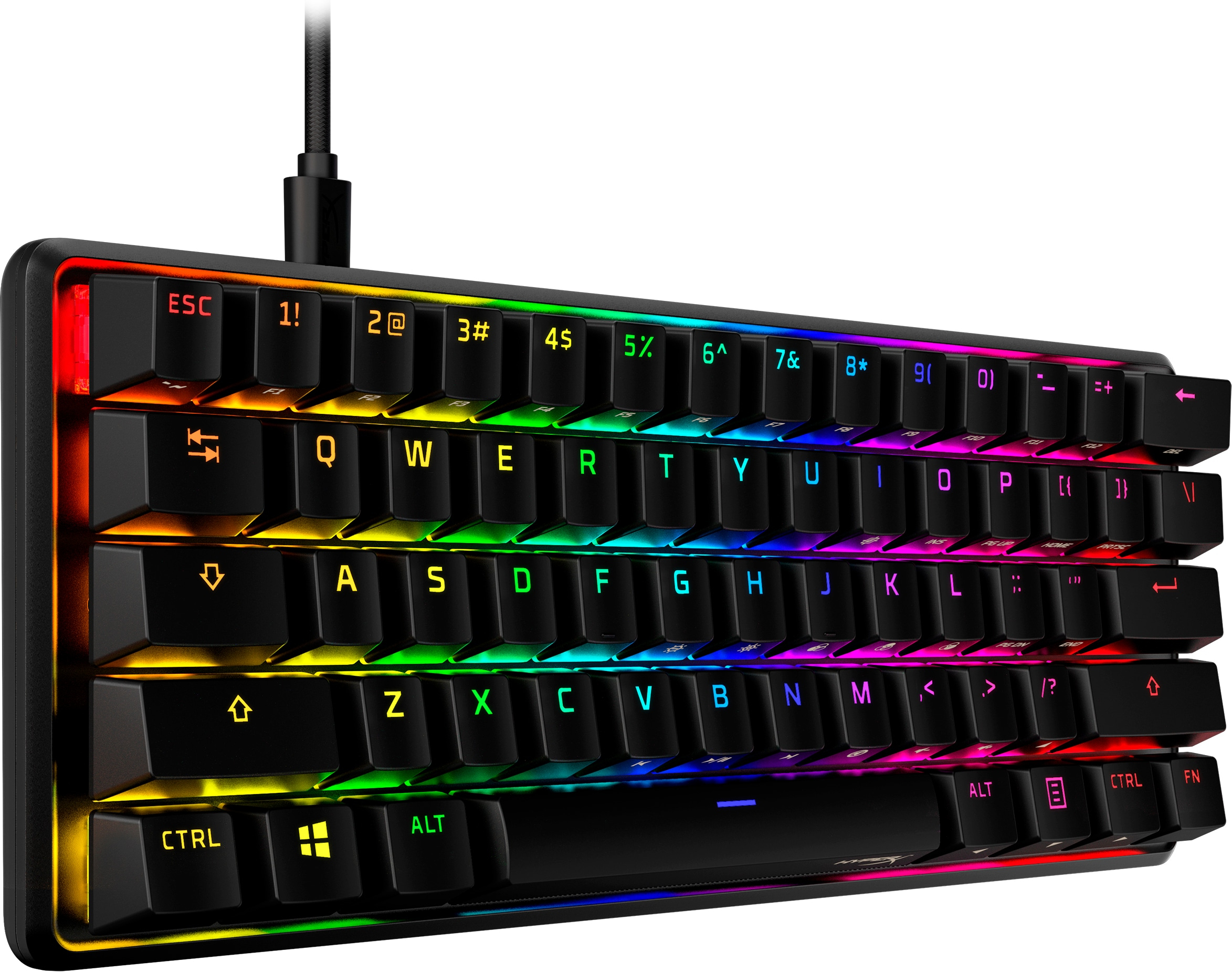 Hyperx Hyperx Alloy Origins 60 - Mechanisch Gamingtoetsenbord Hx Red (us-indeling) Usb Aanbevolen Gebruik: Gamen Zwart afbeelding