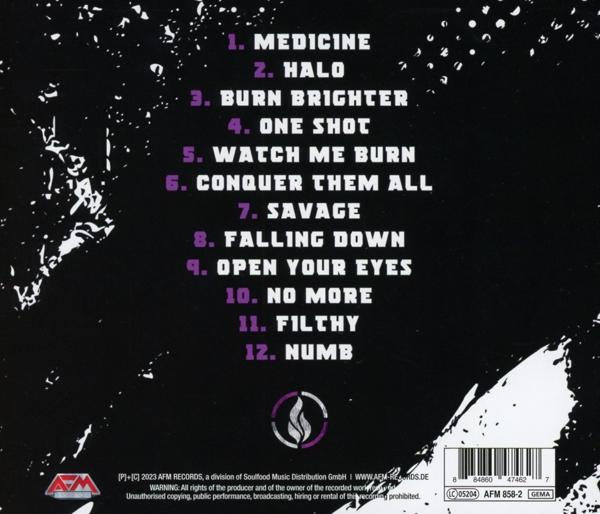 Rückseite einer CD mit Titeln, Logo und Barcode.