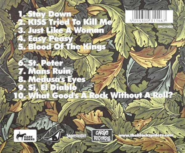 Albumcover mit Text und Blättern. Listet 10 Songtitel, einen Barcode und Logos auf.