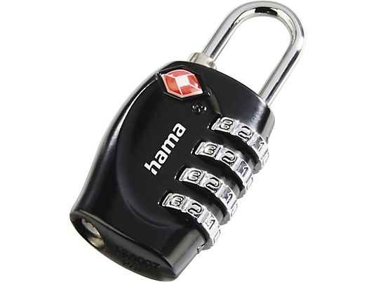 HAMA 00139502 - Cadenas à combinaison pour bagages TSA (Noir)