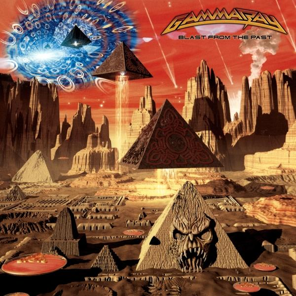 Albumcover mit Pyramiden, Sci-Fi-Landschaft und dem Text 'Gammaray Blast From The Past'.