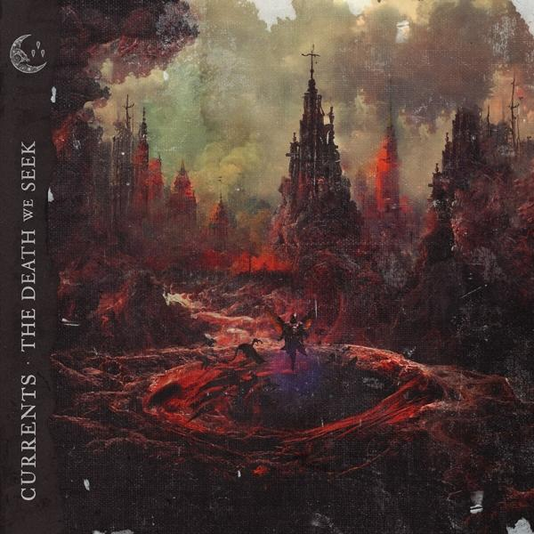Albumcover mit düsterer, surrealer Kunst einer Stadt und einer Figur in trostloser Landschaft.