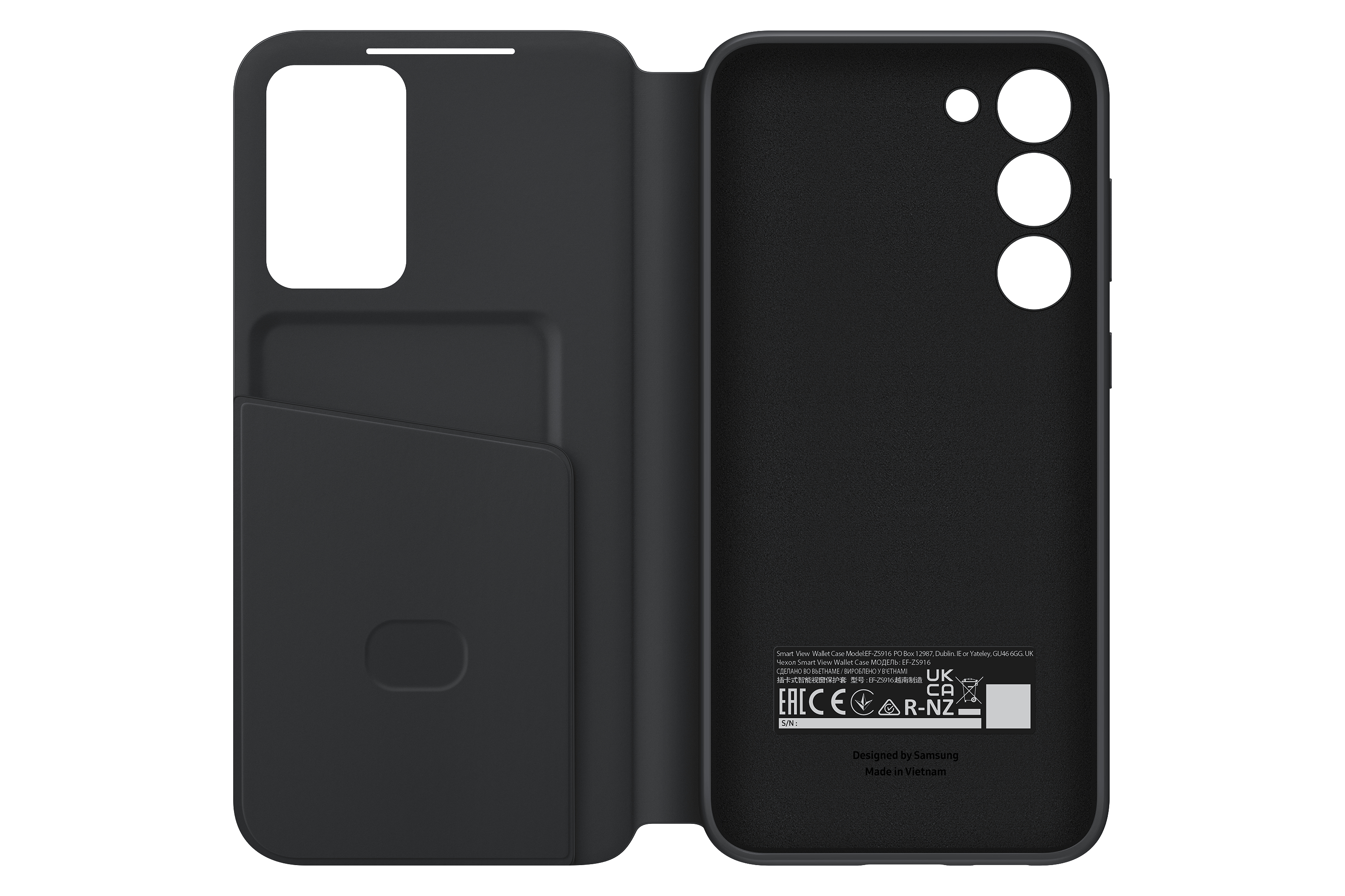 Case, Smart S23+, Galaxy Black View Bookcover, Samsung, SAMSUNG Wallet