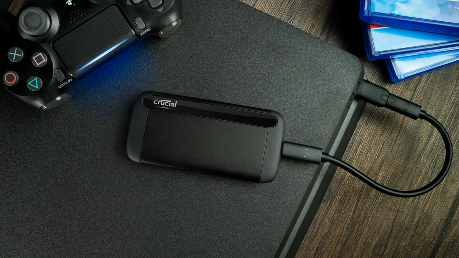 Disco duro interno SSD 2 TB- Crucial P5 Plus, Tecnología PCIe® 4.0 NVMe™, Velocidad lectura 6600 MB/s, Negro
