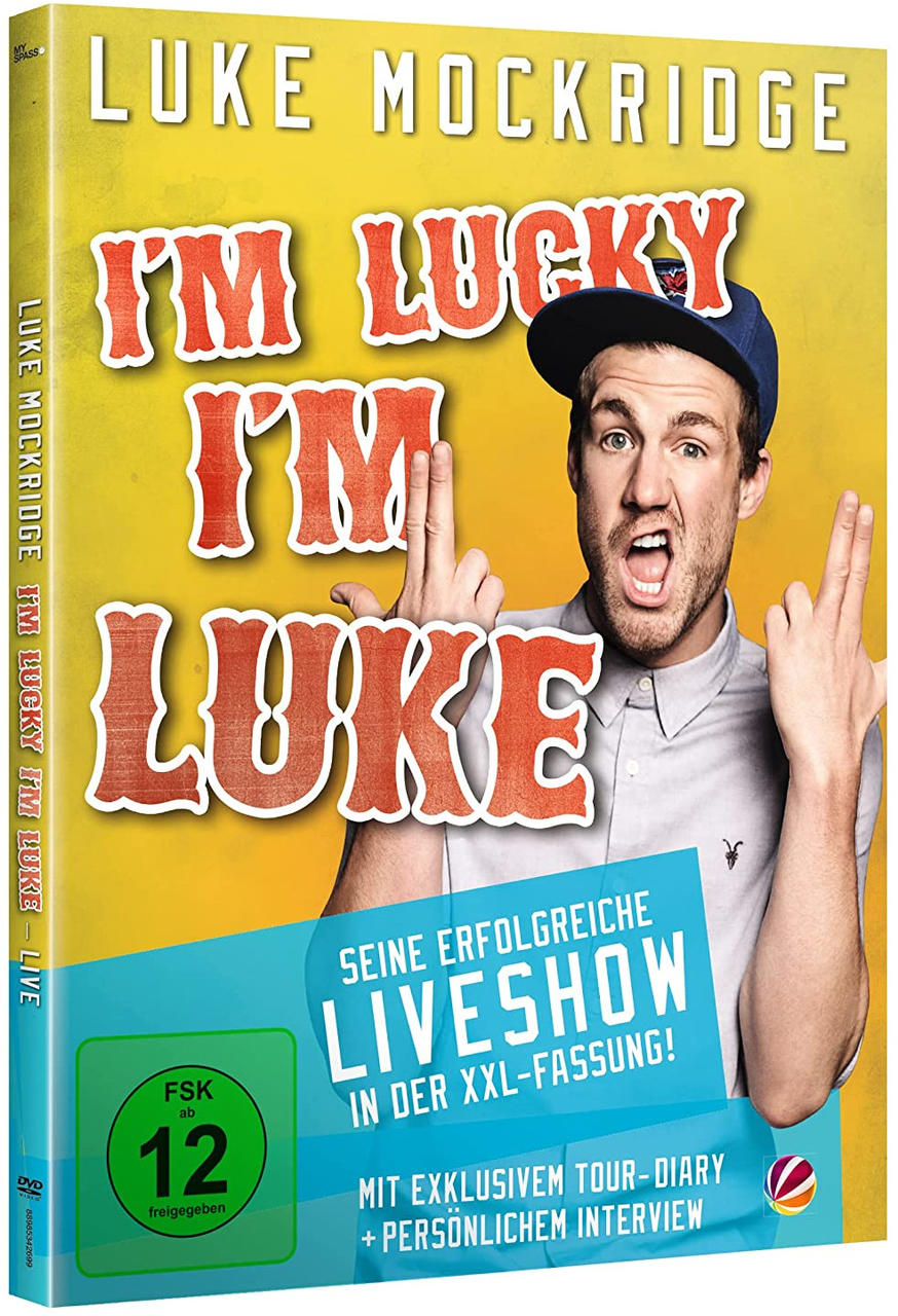 Ein DVD-Cover mit einem Mann darauf und dem Titel 'I'm Lucky I'm Luke'.