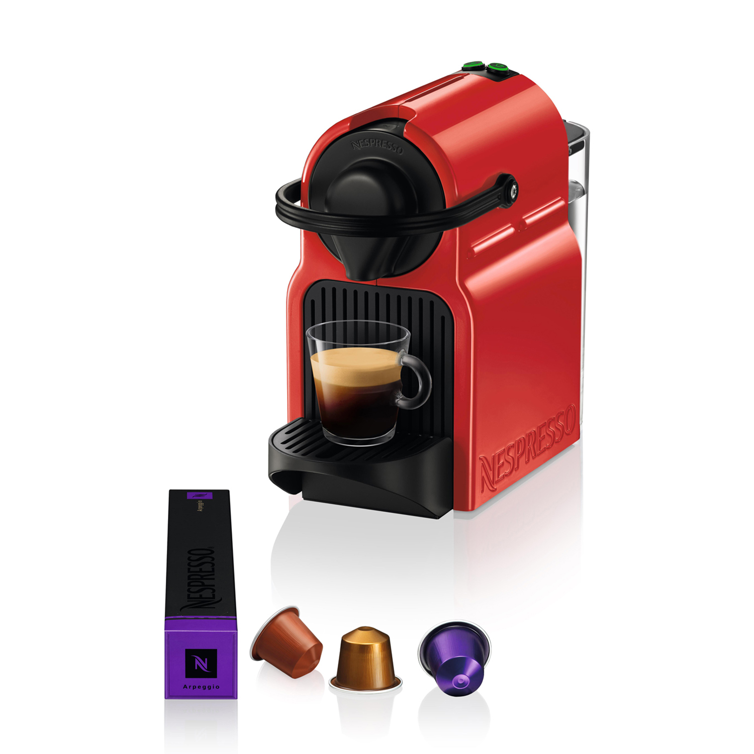 Krups Inissia Xn1005K Macchina Caffè Capsule, Rosso/Nero