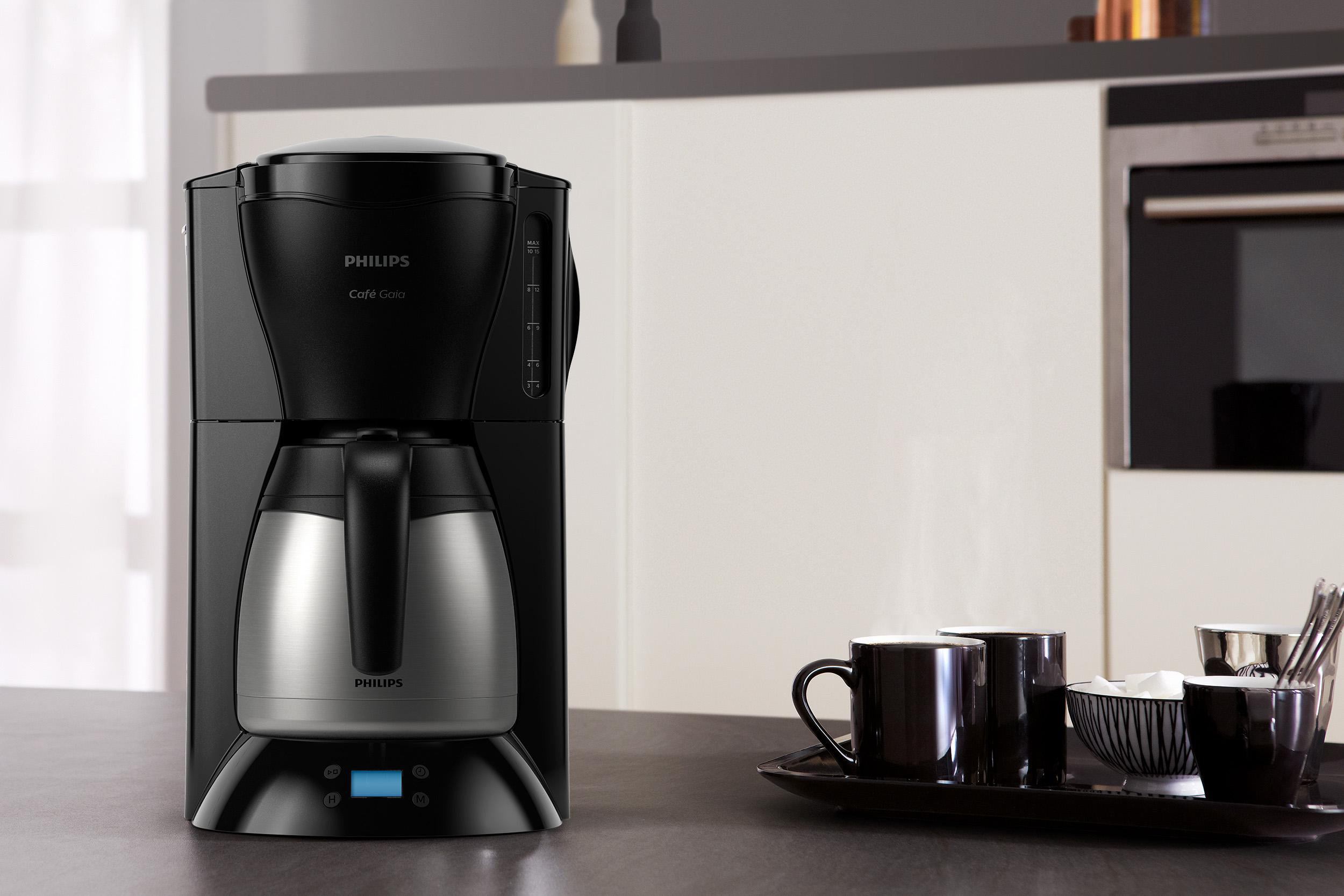 PHILIPS HD7549/20 Café Gaia Kaffeemaschine Schwarz/Edelstahl