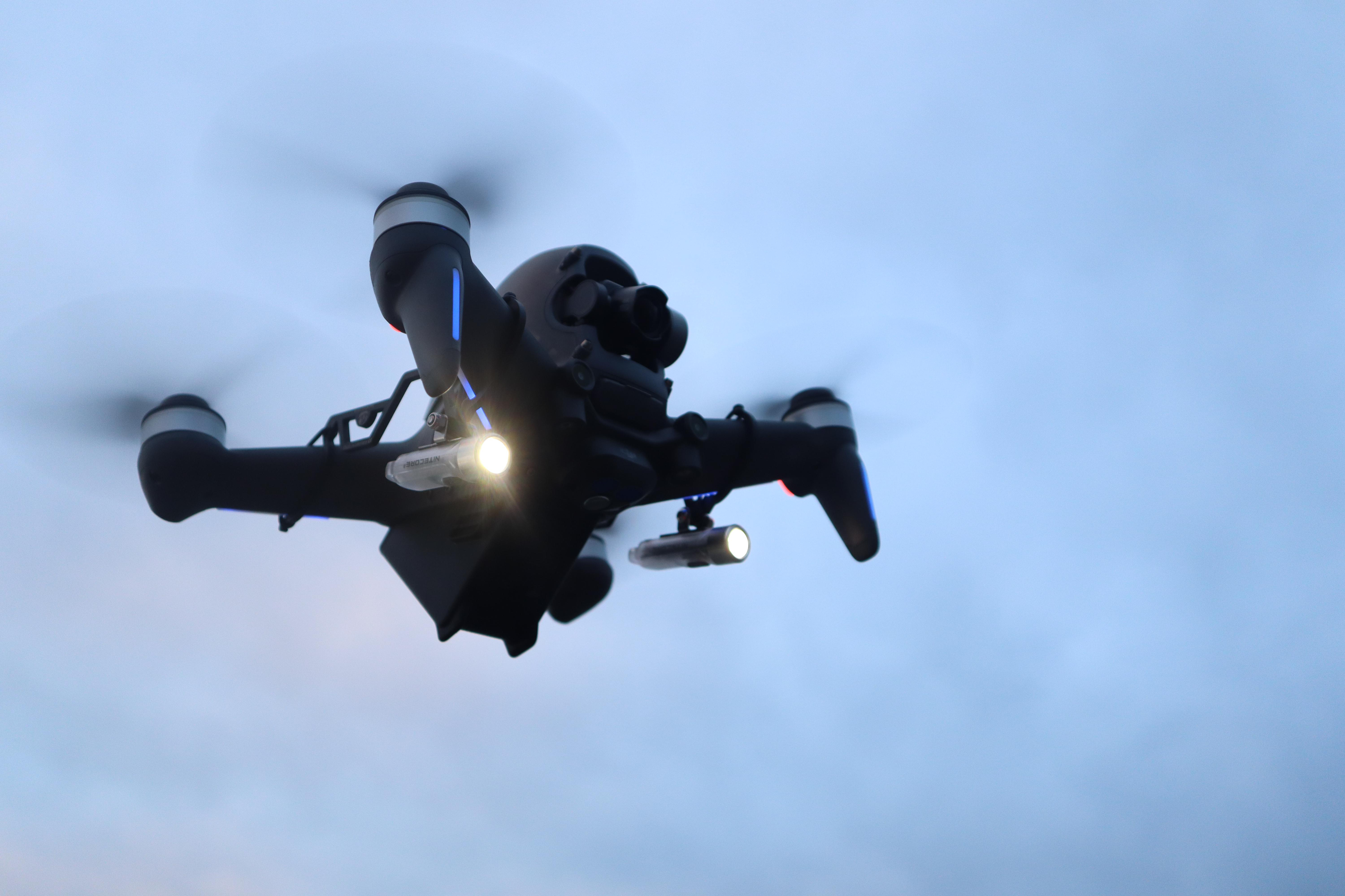 ROBOTERWERK Roboterwerk Dual, 300 SELFIE Beleuchtungssystem, Drohnen für DJI Transparent/Schwarz FPV