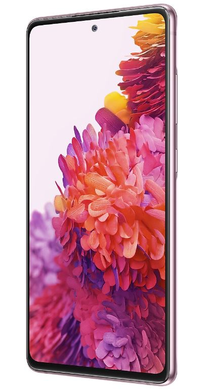 Ekranında çiçekli duvar kağıdı olan pembe telefon. Telefon hafifçe yana eğik.