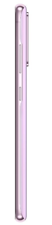 Pembe bir akıllı telefonun yan görünümü, yan düğmeler ve kamera.