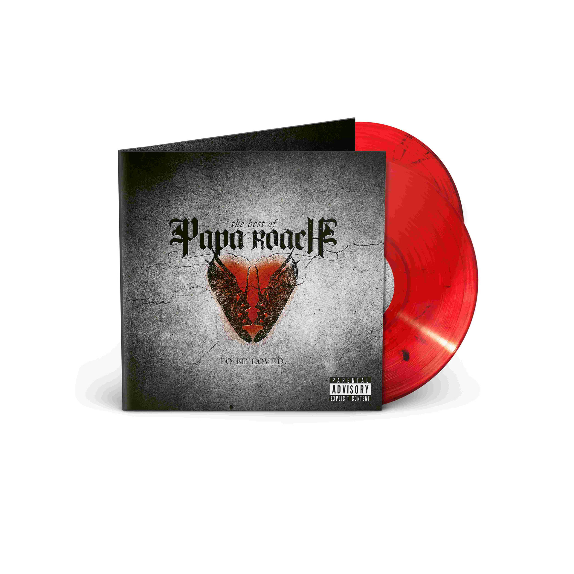 Albumcover und eine rote Schallplatte.