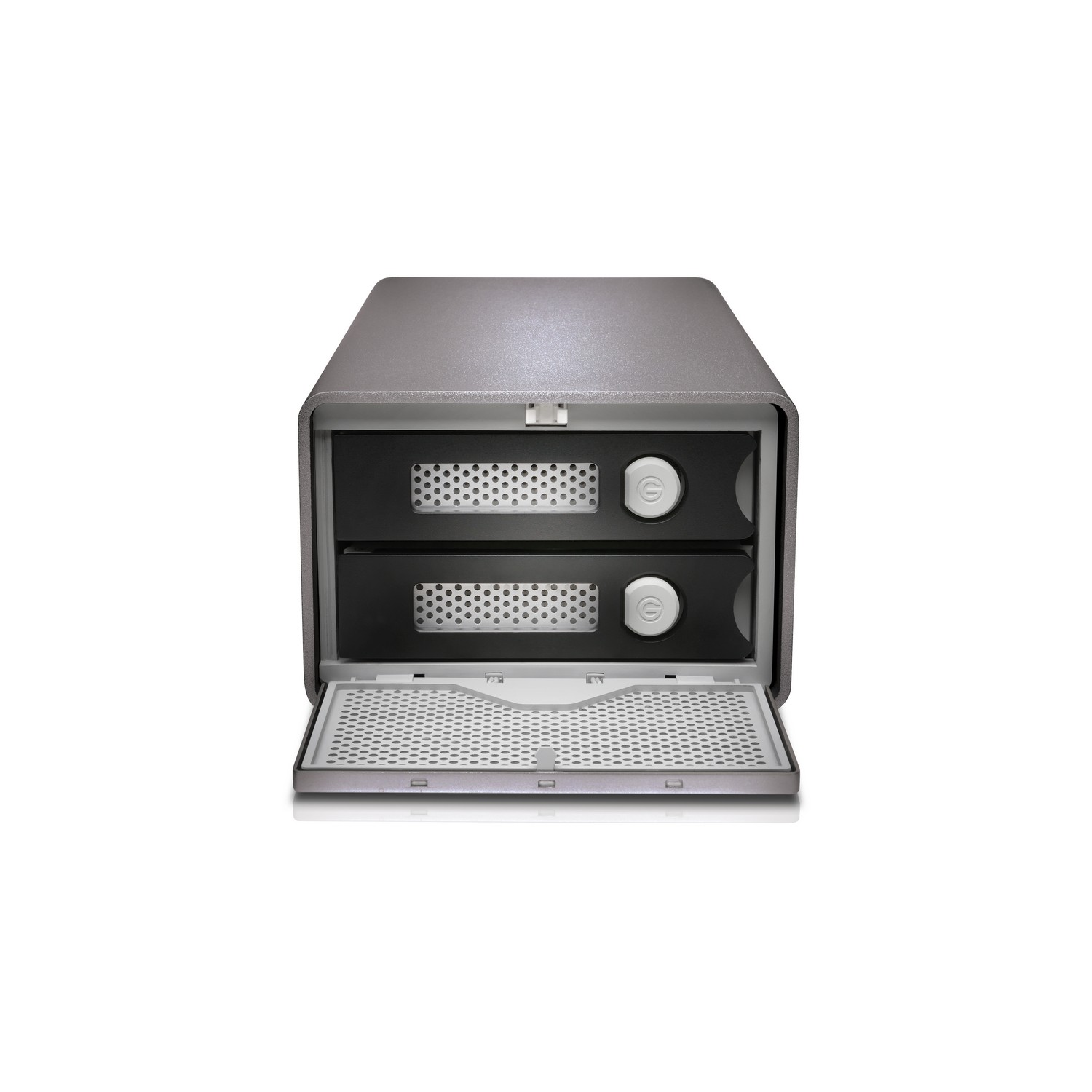 Disco duro externo 12TB - SanDisk Professional, G-Raid 2, 2 discos, 7200 rpm, Thunderbolt 3, HDD, RAID, Gris