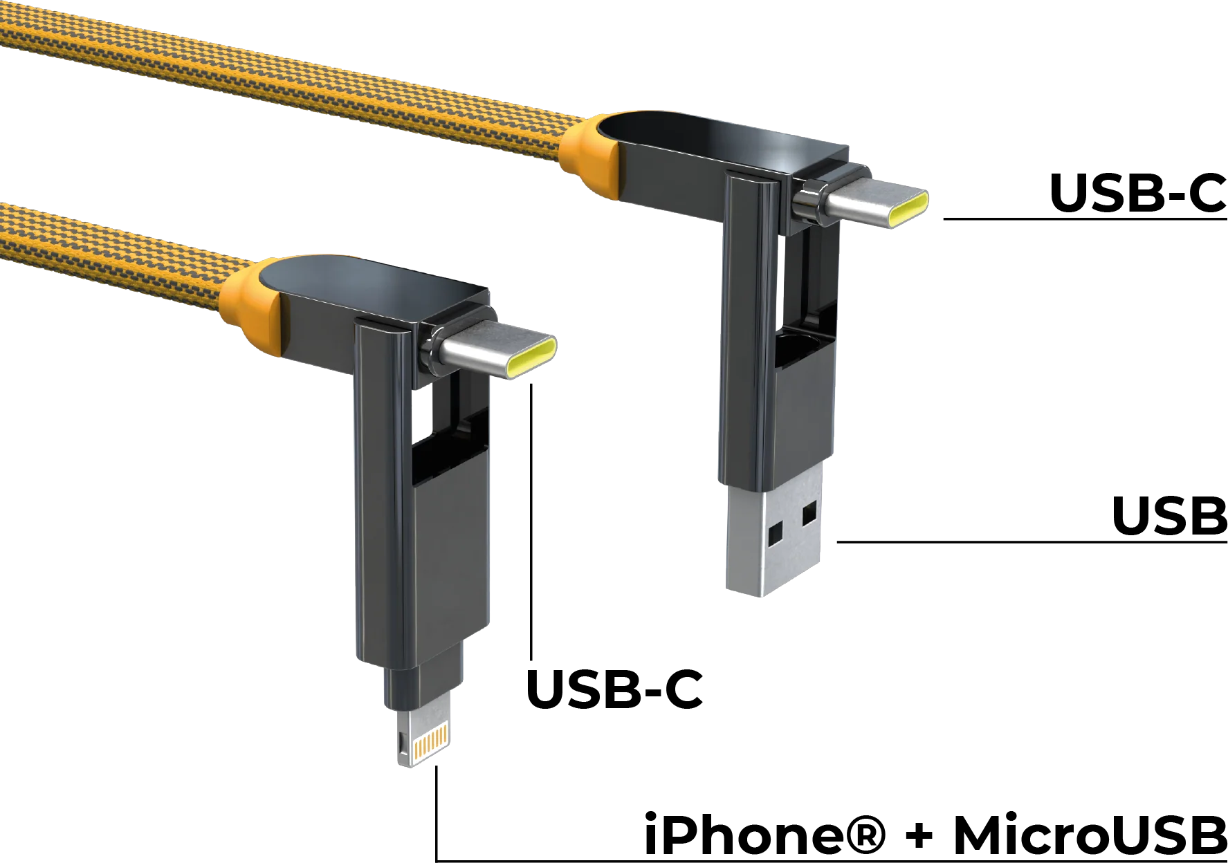 ROLLING SQUARE inCharge XL - Câble de charge et synchronisation (Jaune)