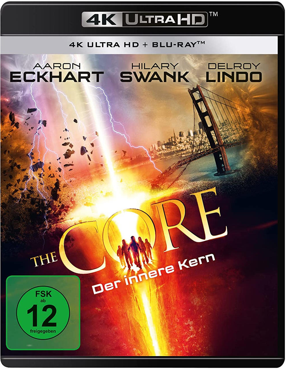 Filmcove: 'The Core', mit Schauspielern und einer Stadtsilhouette.