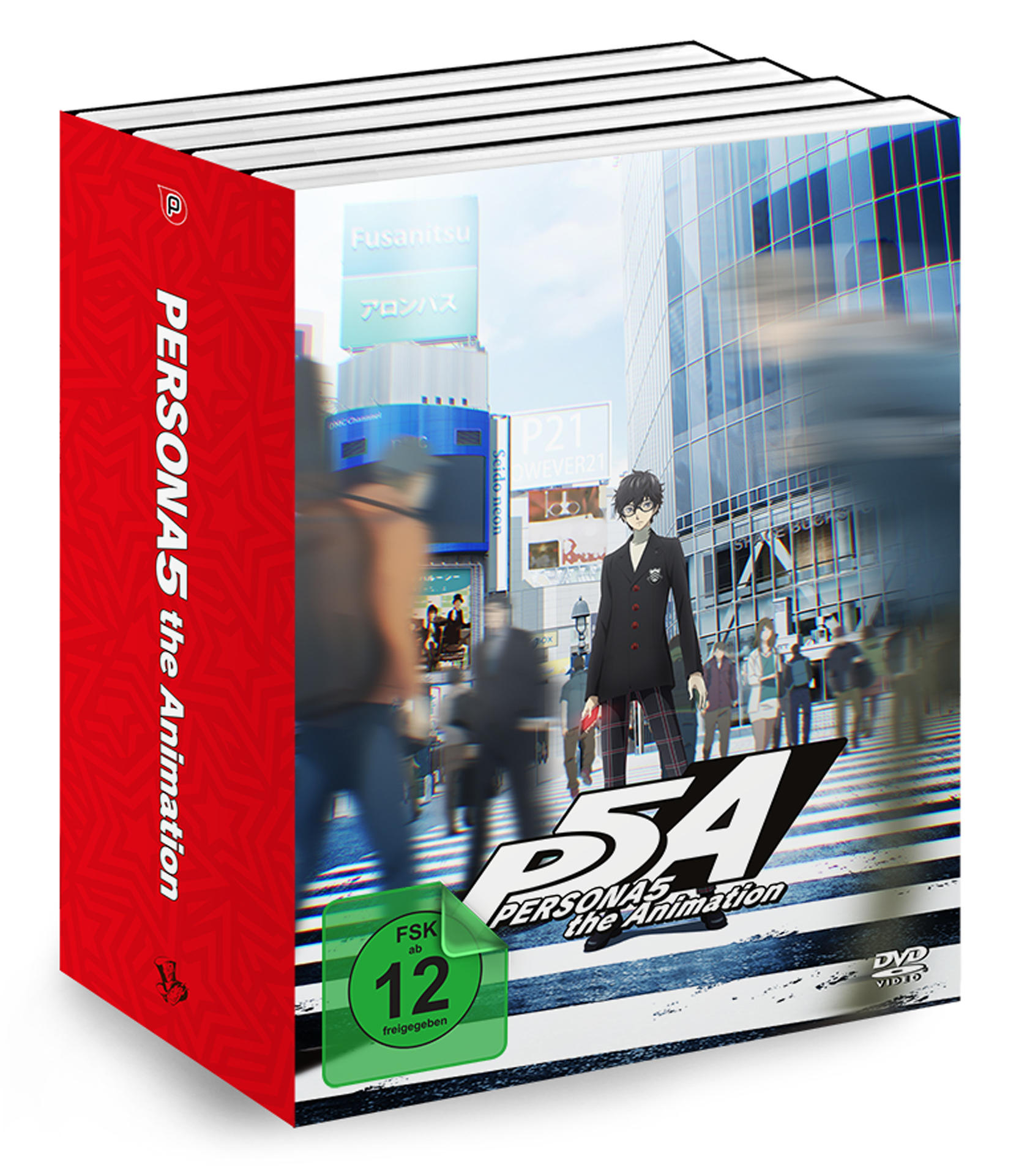 DVD-Box-Set von Persona 5 the Animation. Es zeigt eine Figur in einer Stadt.