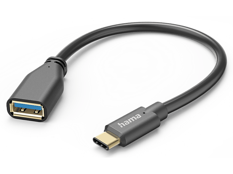 HAMA FIC E3 USB Type-C OTG adapter, 15cm, fekete (201605)