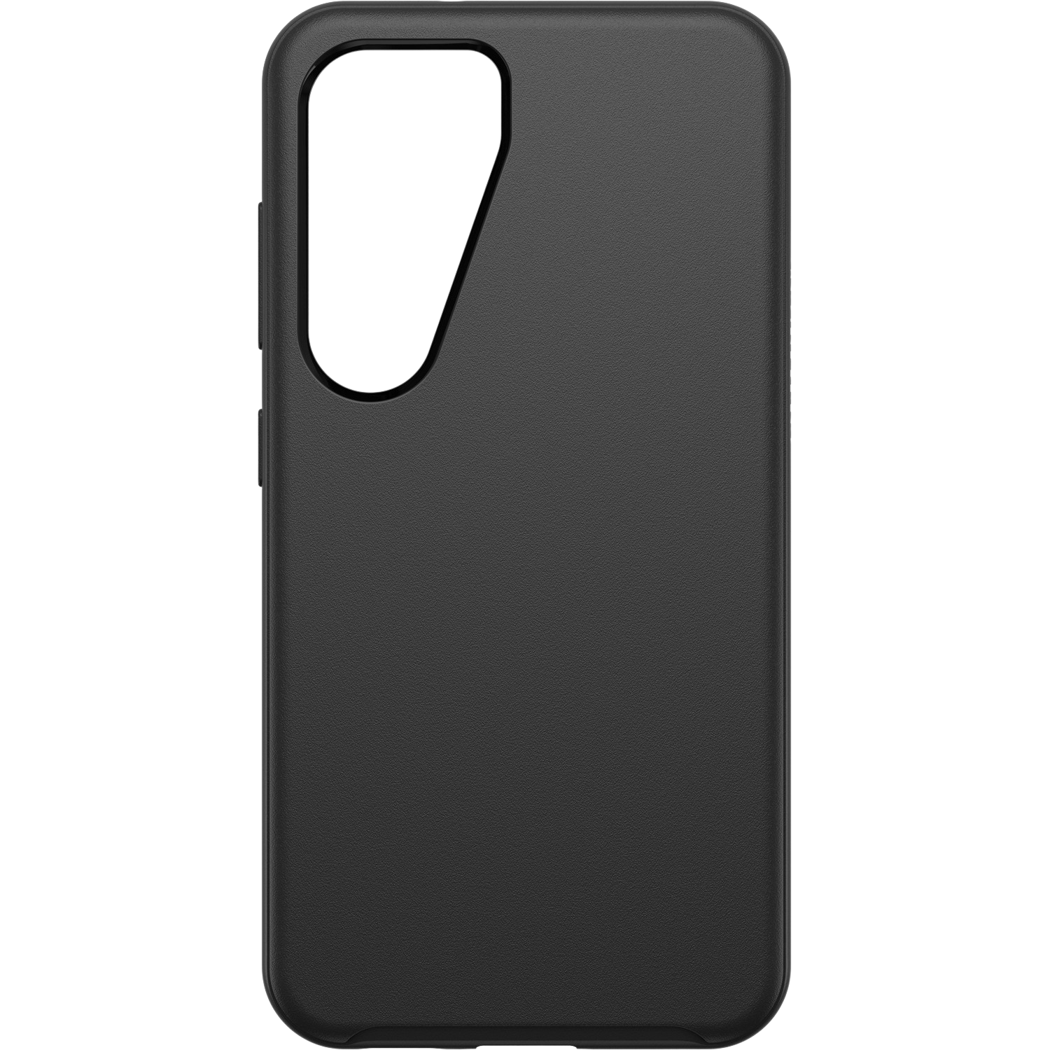 Zwarte telefoonhoes met camera-uitsparing.