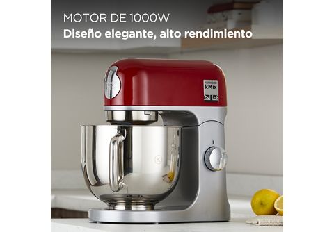 Robot de cocina  Kenwood kMix KMX750RD, Amasadora de repostería, 1000 W,  Bol de 5L, 6 Velocidades, Rojo