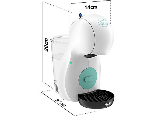 Cafetera de cápsulas - Nescafé Dolce Gusto De'Longhi Piccolo XS EDG210.W, 1500 W, 0.8 L, Blanco