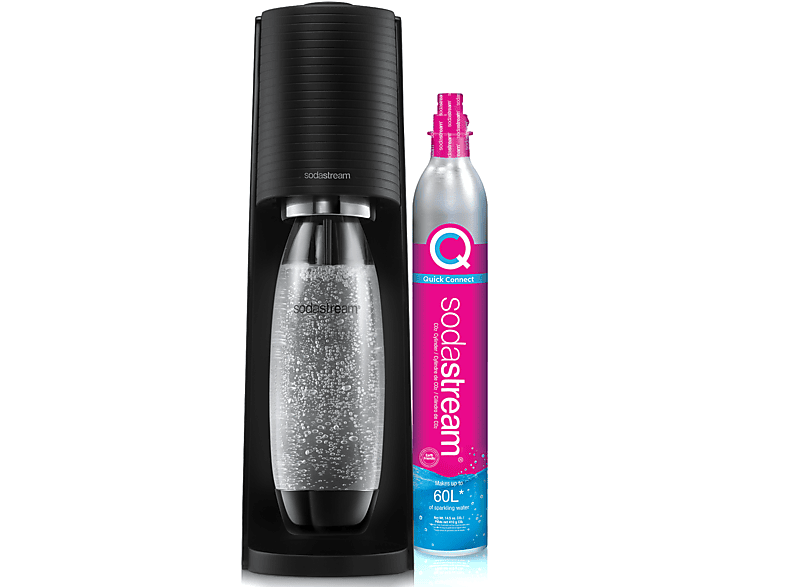 Sodastream Terra Wassersprudler mit 1 Flasche, CO² Zylinder inklusive , Schwarz