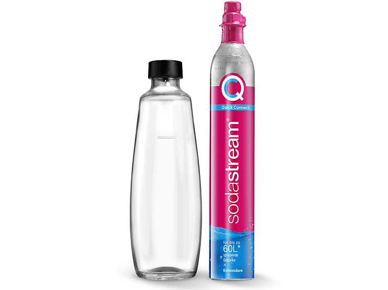 Sodastream Quick Connect CO2-Zylinder mit Glasflasche 1L; Zylinder, Flasche