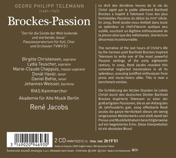 Akademie Fur Alte Musik Berlin Rene - Brockes-Passion  - (CD)