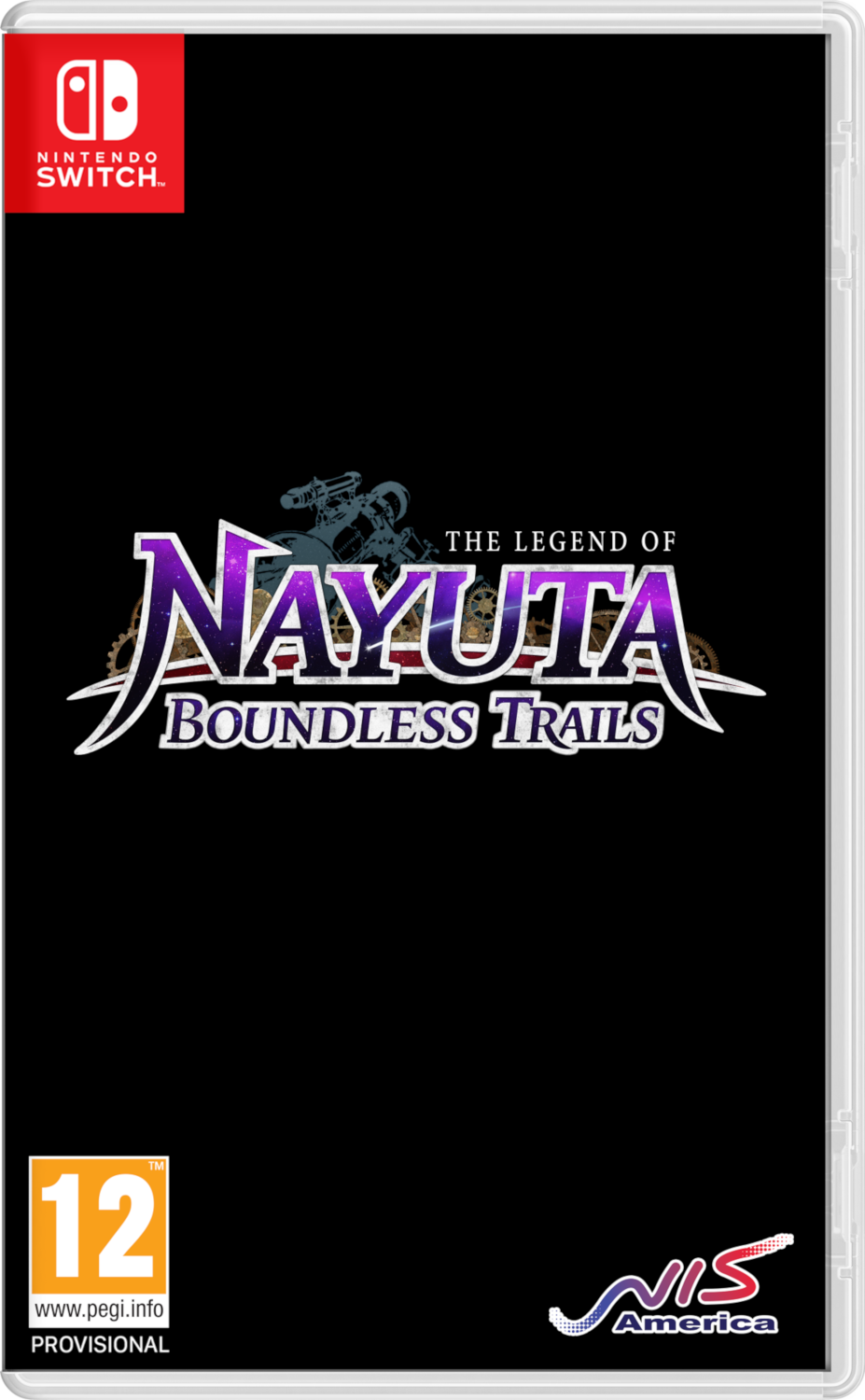 Boîtier de jeu Nintendo Switch. Fond noir avec le titre du jeu : The Legend of Nayuta.