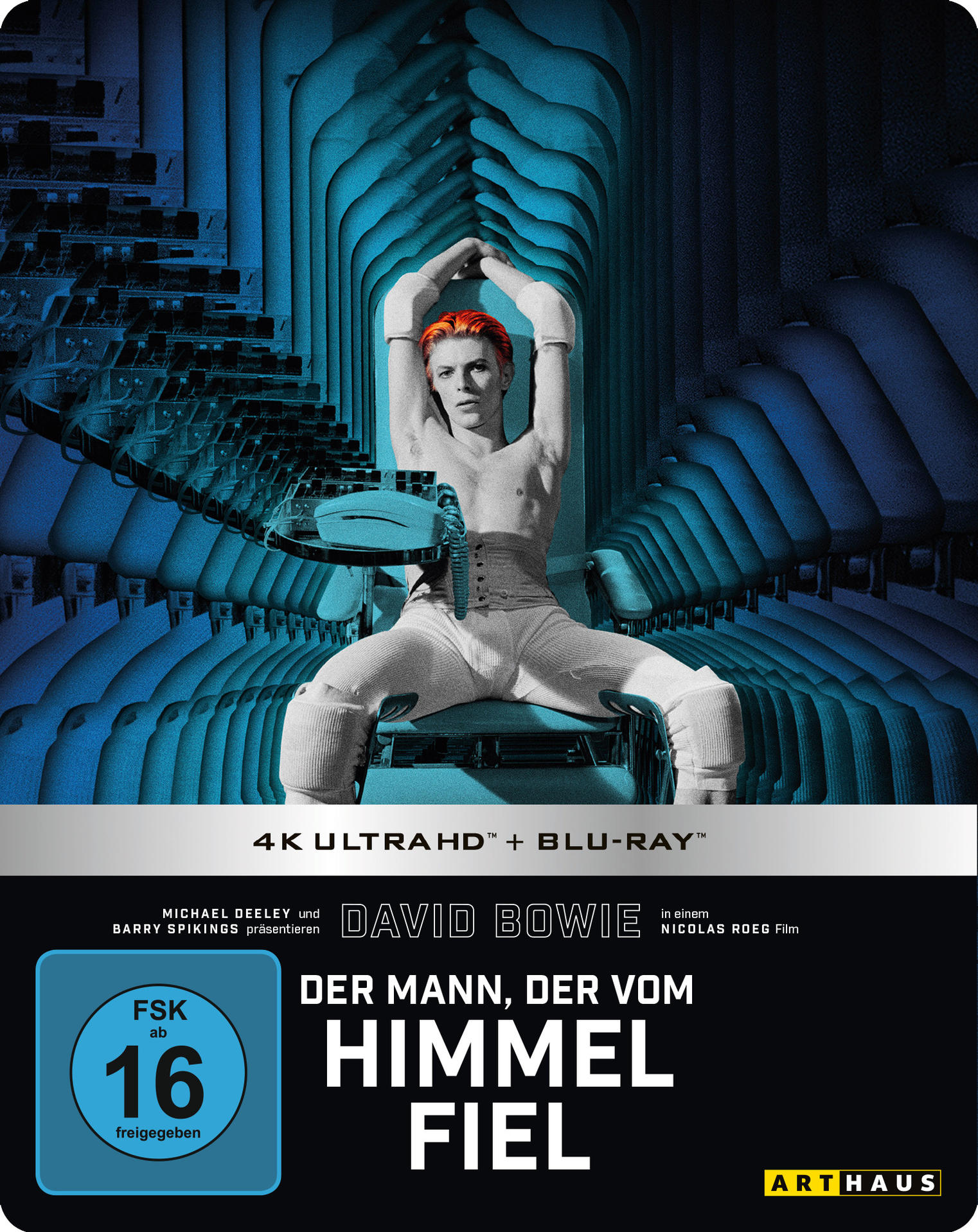 Blu-ray-Cover für Der Mann, der vom Himmel fiel, mit David Bowie.
