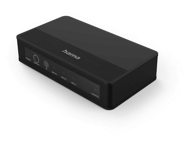 Conmutador HDMI - Hama 00121770, 3 entradas HDMI, Control remoto, Negro