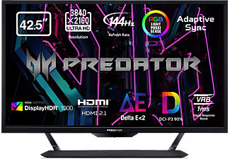 Monitor gaming- Acer Predator CG437KS, 43", UHD 4K, 1 ms, 144 Hz, USB, HDMI, DP, VisionCare 1.0, Negro