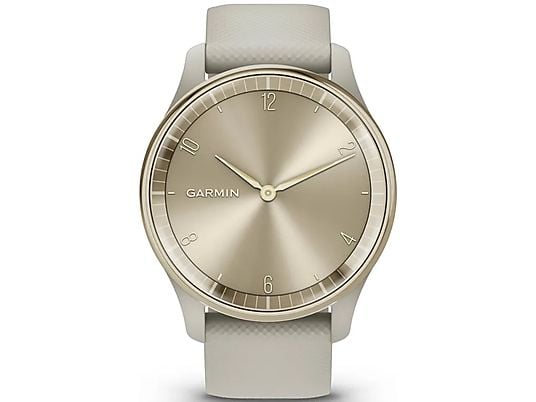 GARMIN vívomove Trend - Smartwatch (Breite: 20 mm, Silikon, Pastellbraun/ Cremegold)