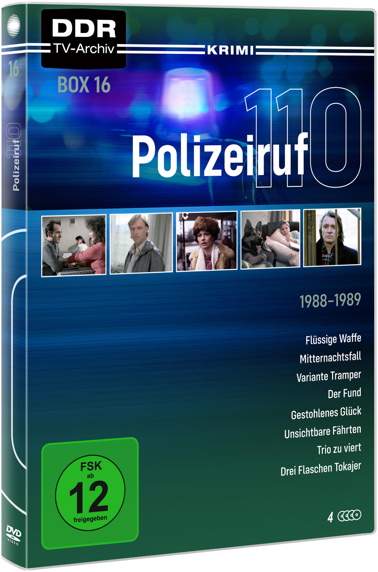 Eine DVD-Box-Set einer Fernsehserie. Das Cover zeigt Bilder von Schauspielern und den Titel 'Polizeiruf 110'.