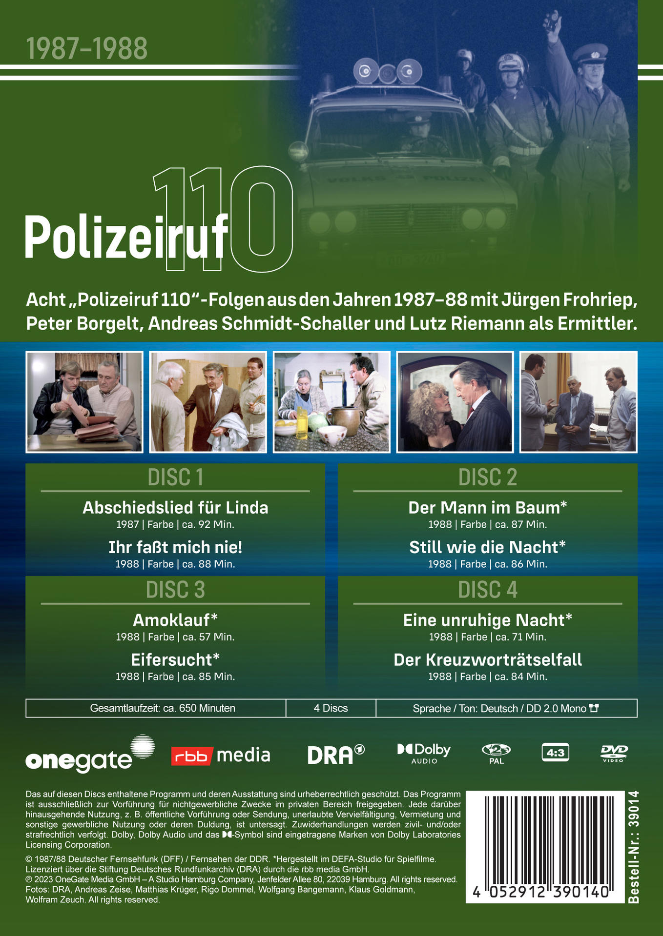 DVD-Hülle mit Filmplakat, zeigt Auto mit Blaulicht und Text.