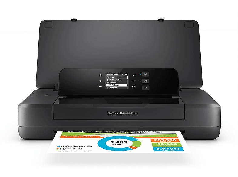 HP OfficeJet 200 Mobiler Tintenstrahldrucker, WLAN, Schwarz