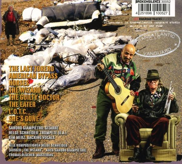 Albumcover mit zwei Männern, einer Gitarre und Text. Es trägt den Titel 'The Last Torero' und enthält weitere Bandnamen.