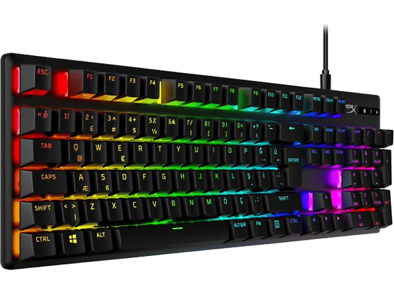 HYPERX Alloy Origins RGB PBT Mekanik Kablolu Oyuncu Klavyesi (TR Layout) Siyah 639N3AA#AB8