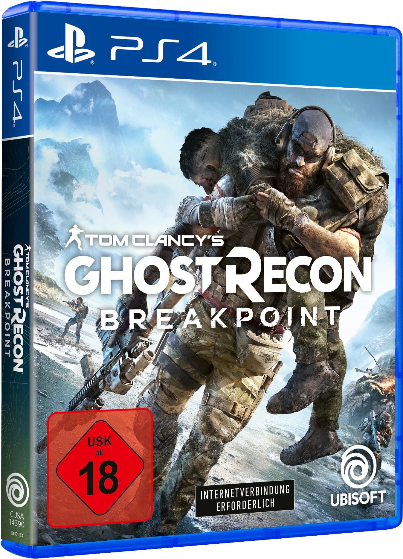 Spielbox: Tom Clancy's Ghost Recon Breakpoint. Zwei Soldaten kämpfen in einer Waldszene.