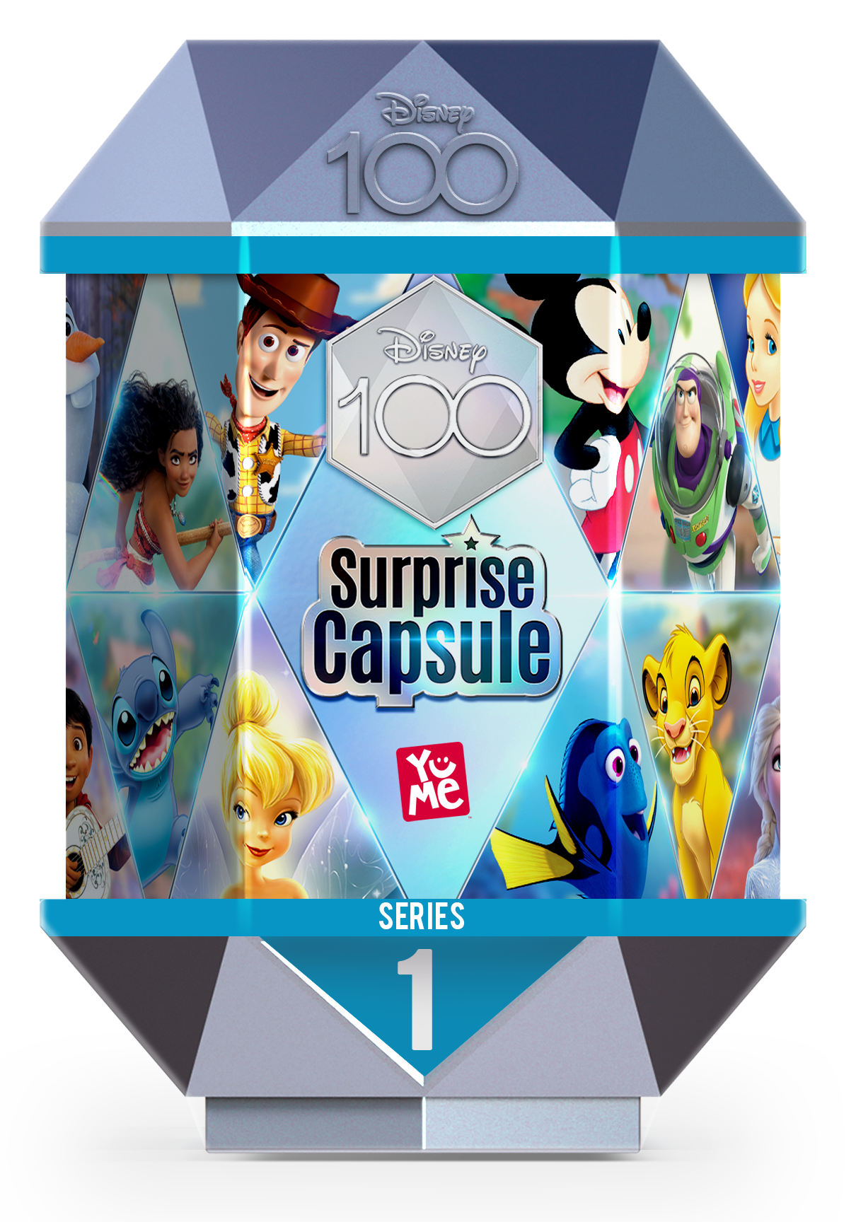 Disney 100 Überraschungskapsel Serie 1 mit verschiedenen Zeichentrickfiguren.
