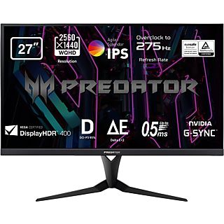 Monitor gaming - Acer Predator XB273UNX, 27" Pantalla LED WQHD, 1 ms, 275 Hz, HDMI, DP, USB 3.0, Negro