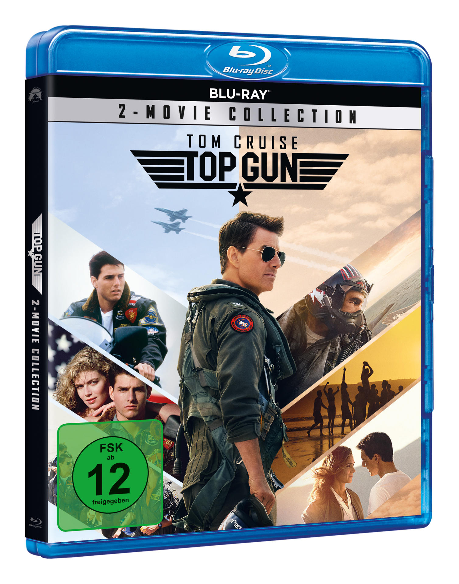 Blu-ray-Hülle für den Film 'Top Gun' mit Tom Cruise und Filmszenen.