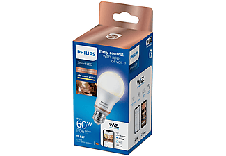 Bombilla inteligente - Philips Smart LED, 8W A60 E27, Luz Cálida Regulable, WiFi, Con tecnología SpaceSense