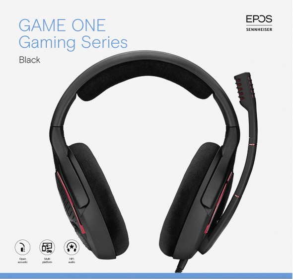 EPOS Gaming Headset Game One, Over-Ear, 3.5mm, Schwarz/Rot