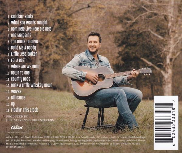 Egy CD borítójának hátulja dalszövegekkel és egy gitározó férfi fotójával.