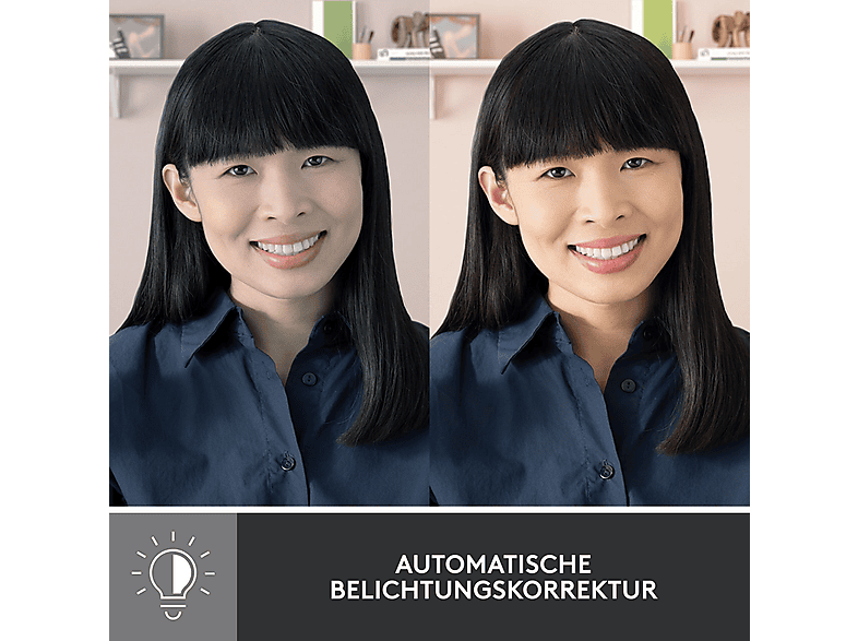 LOGITECH Brio 300 Full-HD-Webcam mit 1080p mit Beleuchtungskorrektur und Geräuschunterdrückung, USB, Grafit — Foto 3 von 5