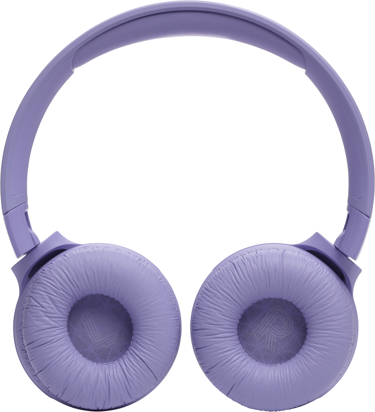 Cuffie viola con archetto e padiglioni, su sfondo bianco.
