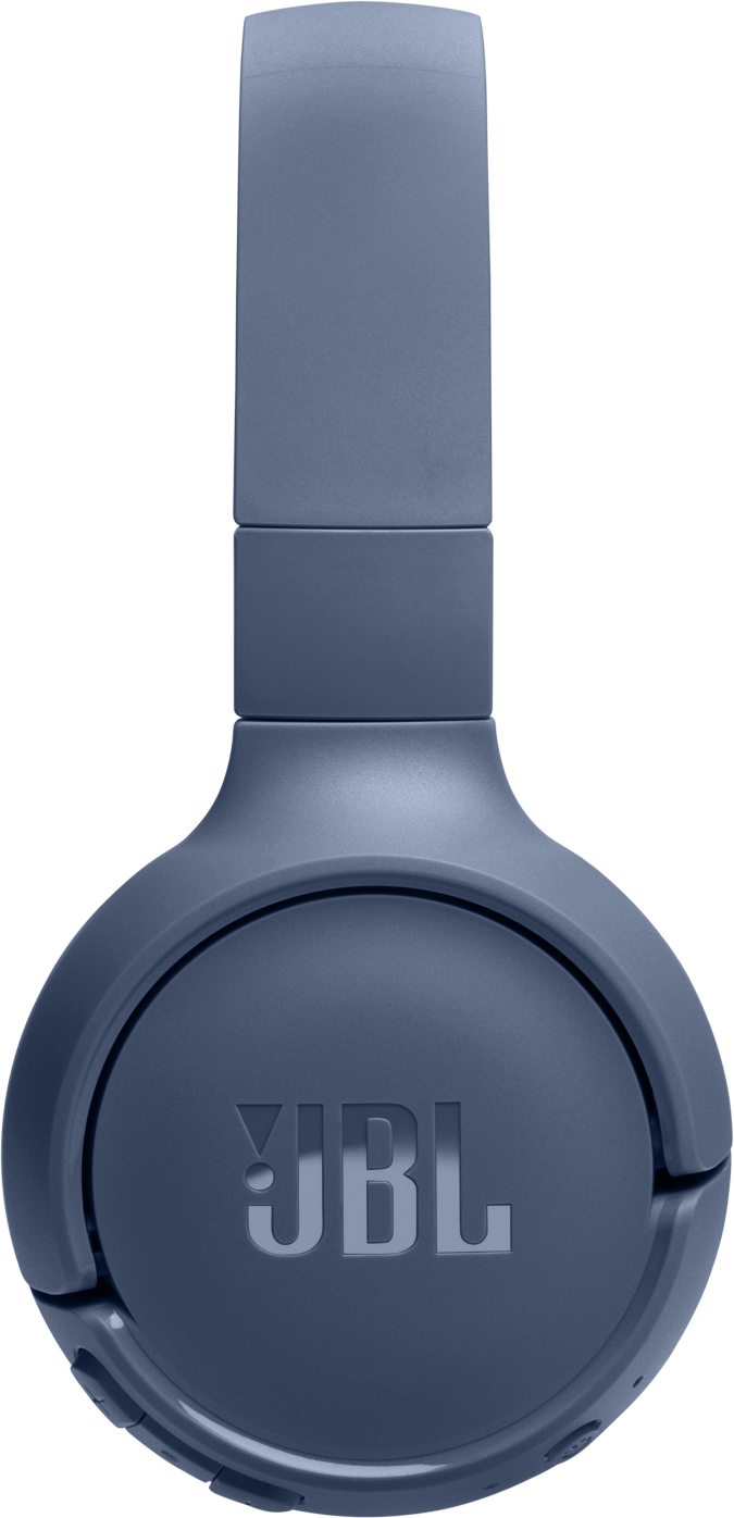 Cuffie JBL blu con logo visibile sul padiglione.