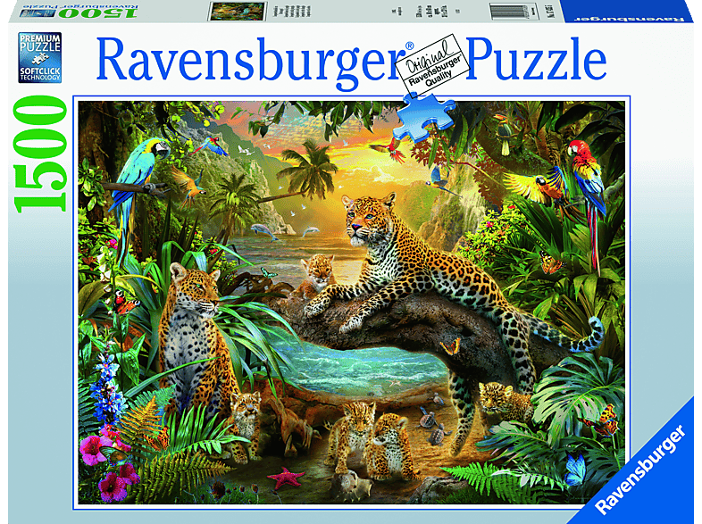 RAVENSBURGER Mehrfarbig Dschungel Puzzle Leopardenfamilie im